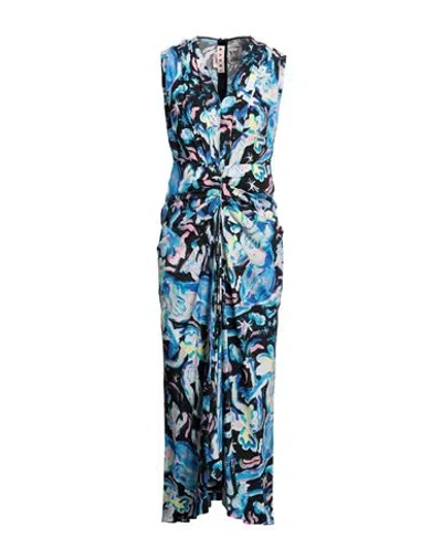 Marni Woman Maxi Dress Blue Size 6 Viscose, Elastane