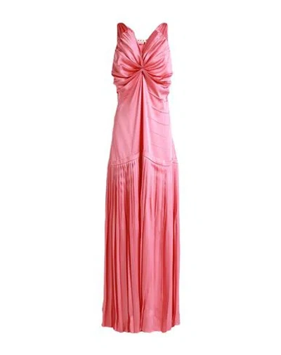 Marni Woman Maxi Dress Coral Size 6 Acetate, Viscose In Pink