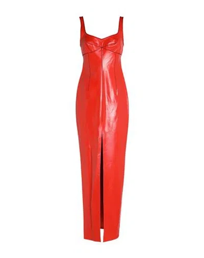 Marni Woman Maxi Dress Red Size 6 Lambskin