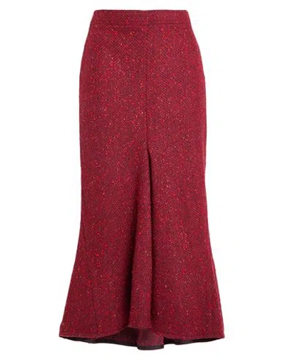 Marni Woman Maxi Skirt Red Size 10 Virgin Wool, Polyamide, Polyester