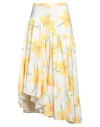 Marni Floral Scribble-print Asymmetric Tiered Maxi Skirt In Yellow