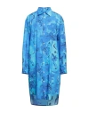 Marni Woman Midi Dress Azure Size 6 Cotton In Blue
