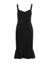 Marni Fluted Topstitched Cady Midi Dress In Black
