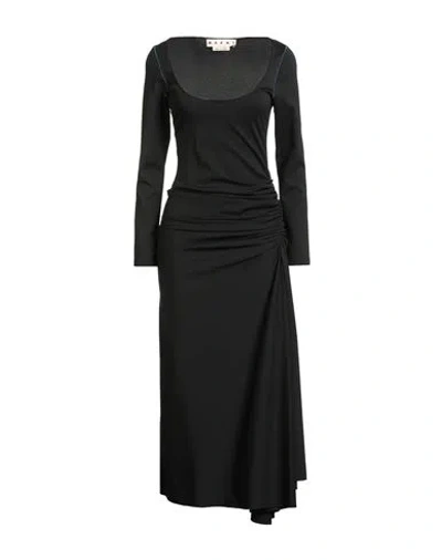 Marni Woman Midi Dress Black Size 6 Viscose, Polyamide, Elastane