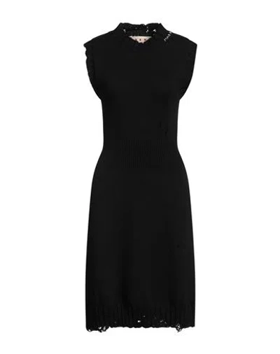 Marni Woman Midi Dress Black Size 8 Cotton