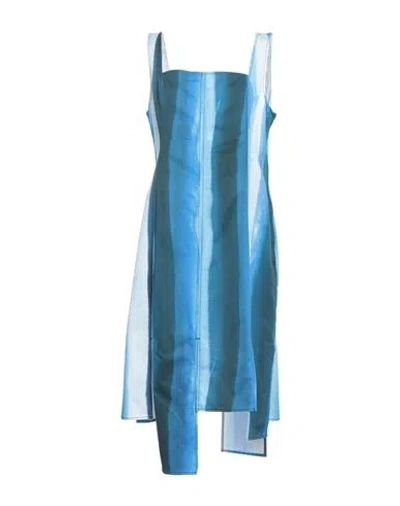 Marni Woman Midi Dress Blue Size 8 Cotton