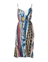 Marni Woman Midi Dress Blue Size 8 Viscose, Silk In Blue