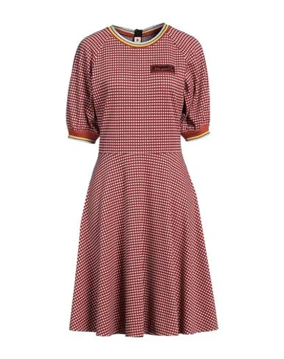 Marni Woman Midi Dress Brick Red Size 6 Viscose, Polyamide, Elastane