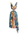 Marni Woman Midi Dress Deep Teal Size 4 Viscose In Multi
