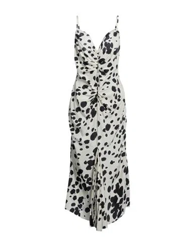 Marni Woman Midi Dress Ivory Size 6 Silk In Black