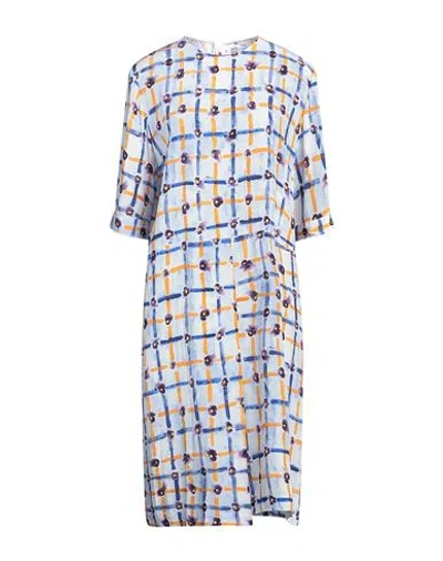 Marni Floral-print Asymmetric Midi Dress In Blue