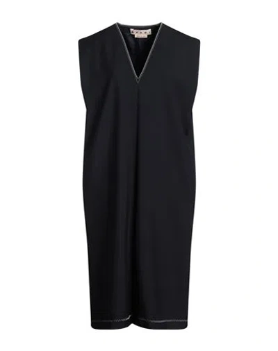 Marni Woman Midi Dress Midnight Blue Size 8 Virgin Wool