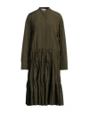 Marni Woman Midi Dress Military Green Size 10 Cotton In Green