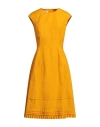 Marni Cotton Poplin Pleated Midi Dress In Orange
