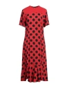 Marni Woman Midi Dress Red Size 10 Viscose, Elastane In Red