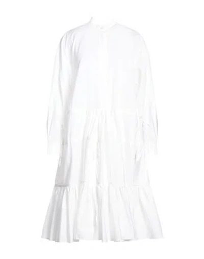Marni Woman Midi Dress White Size 4 Cotton In White