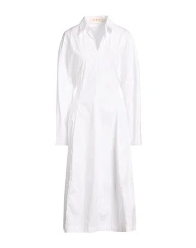 Marni Woman Midi Dress White Size 8 Cotton