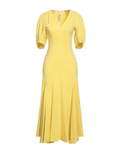 Marni Woman Midi Dress Yellow Size 6 Viscose, Elastane
