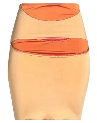 Marni Woman Midi Skirt Apricot Size 4 Viscose, Elastane In Orange