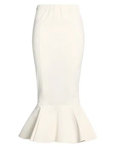 Marni Woman Midi Skirt Beige Size 4 Cotton In White