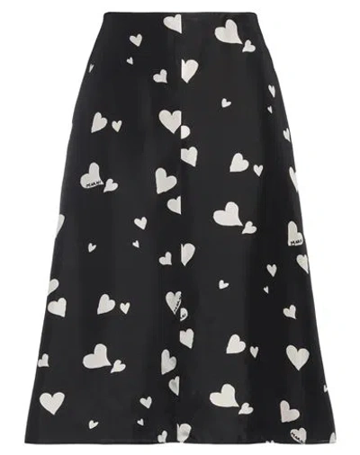 Marni Woman Midi Skirt Black Size 4 Silk