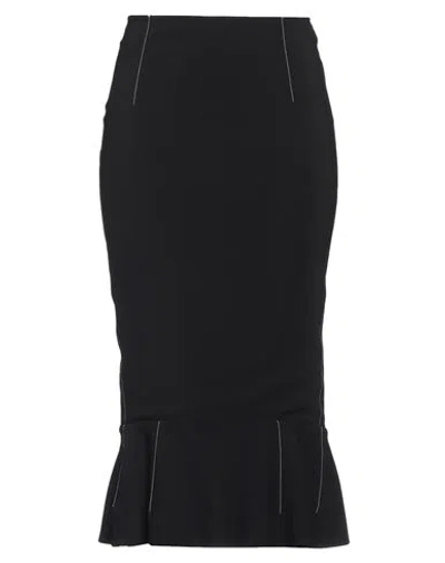 Marni Woman Midi Skirt Black Size 4 Viscose, Elastane