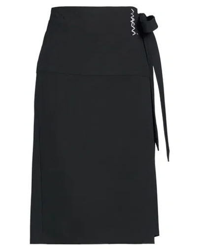 Marni Woman Midi Skirt Black Size 8 Polyester, Virgin Wool, Elastane