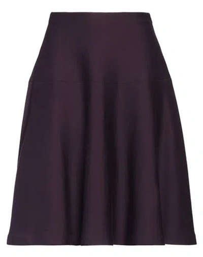 Marni Woman Midi Skirt Dark Purple Size 2 Virgin Wool, Polyamide