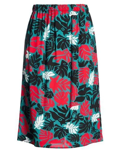 Marni Printed Crepe Skirt In Red