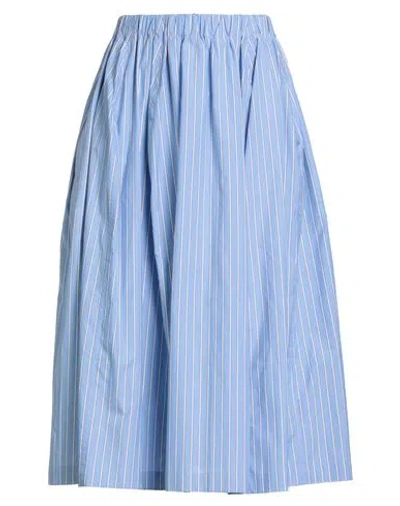 Marni Woman Midi Skirt Light Blue Size 8 Cotton