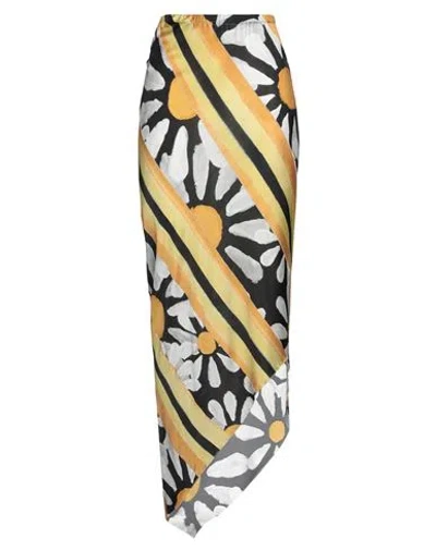 Marni Woman Midi Skirt Ocher Size 8 Viscose In Yellow