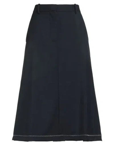 Marni Woman Midi Skirt Midnight Blue Size 12 Virgin Wool