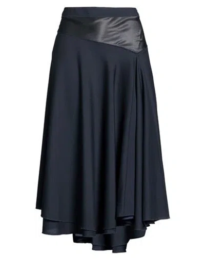 Marni Woman Midi Skirt Midnight Blue Size 12 Virgin Wool, Viscose