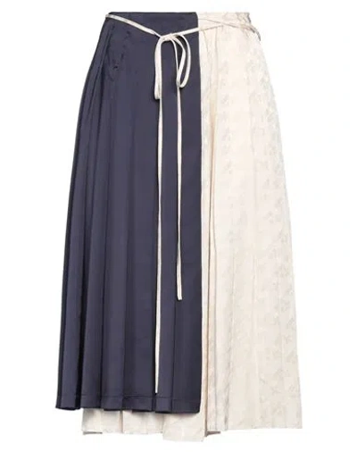 Marni Woman Midi Skirt Navy Blue Size 4 Viscose