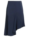 Marni Woman Midi Skirt Navy Size 10 Viscose, Lycra In Blue