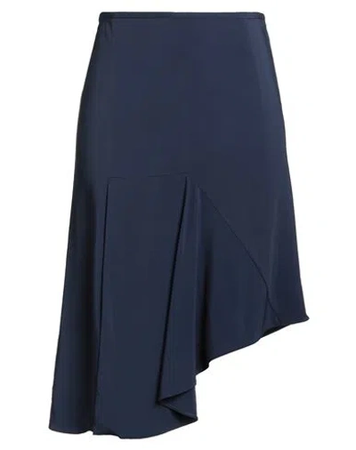 Marni Woman Midi Skirt Navy Size 10 Viscose, Lycra