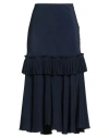 Marni Woman Midi Skirt Navy Size 6 Acetate, Silk In Navy
