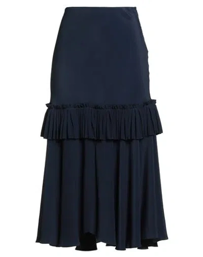 Marni Woman Midi Skirt Navy Size 6 Acetate, Silk