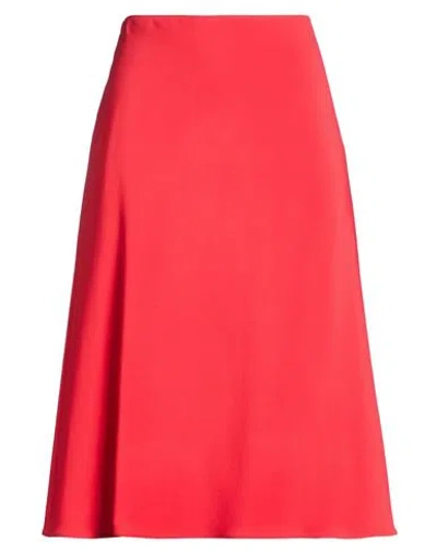 Marni Woman Midi Skirt Red Size 10 Viscose, Elastane