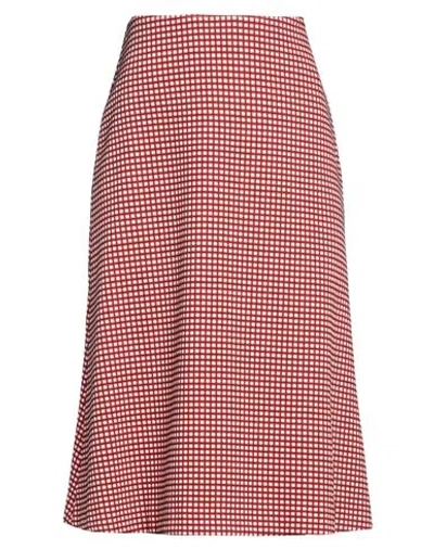 Marni Woman Midi Skirt Red Size 6 Viscose, Polyamide, Elastane