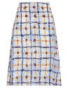 Marni Printed Silk Crepe De Chine Midi Skirt In Blue