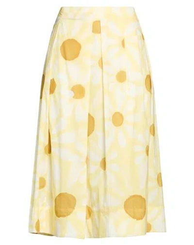 Marni Woman Midi Skirt Yellow Size 10 Cotton