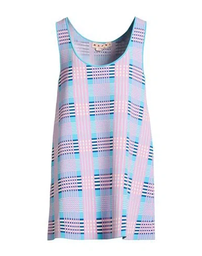 Marni Woman Mini Dress Azure Size 8 Viscose, Polyester, Polyamide, Elastane In Blue