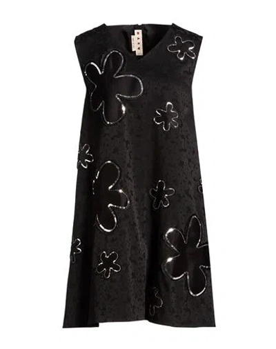 Marni Woman Mini Dress Black Size 6 Acetate, Silk