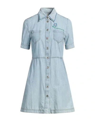 Marni Woman Mini Dress Blue Size 8 Cotton