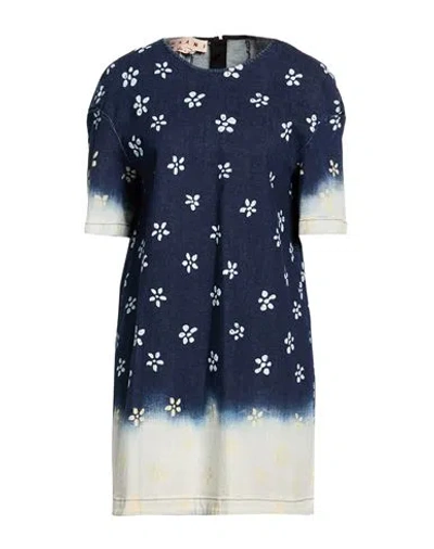 Marni Woman Mini Dress Blue Size 8 Cotton, Elastane