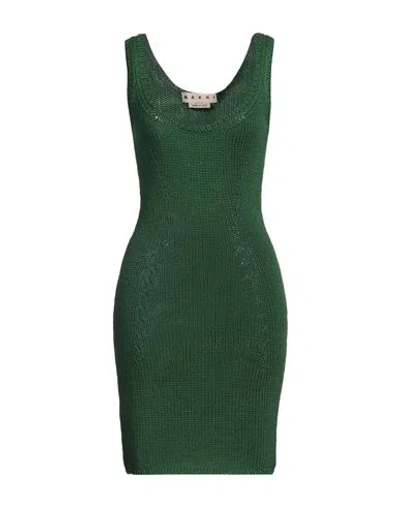 Marni Woman Mini Dress Green Size 8 Virgin Wool