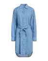 Marni Woman Mini Dress Light Blue Size 10 Cotton In Blue