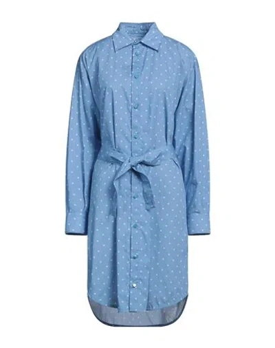 Marni Woman Mini Dress Light Blue Size 10 Cotton