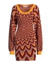 Marni Orange & Red Optical Motif Minidress In Mandarin
